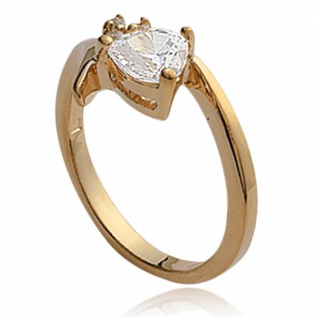 Woman gold plated Amour Inconnu hearts ring