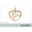 Woman gold plated Aran hearts pendant 2