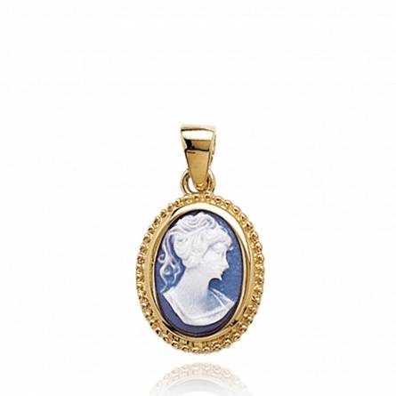 Woman gold plated Caméo retro marine pendant