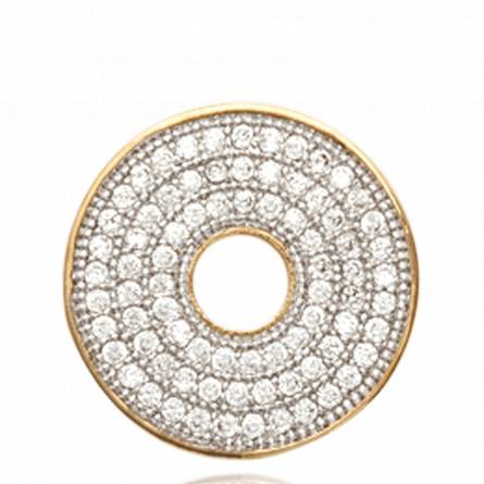 Woman gold plated Candida circular pendant