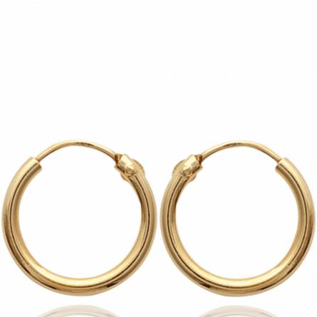Woman gold plated circular earring