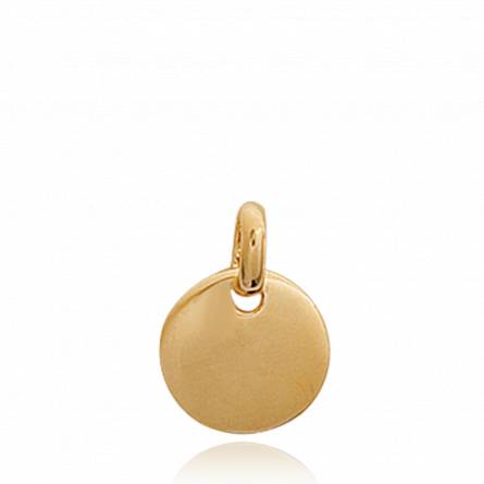 Woman gold plated circular pendant