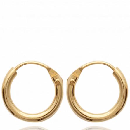 Woman gold plated Classique 1 cm circular earring