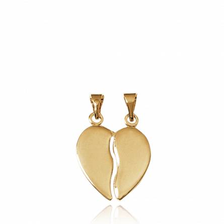 Woman gold plated Coeur à Partager hearts pendant