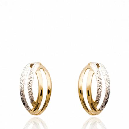 Woman gold plated  Cosmos grey earring