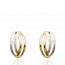 Woman gold plated  Cosmos grey earring mini