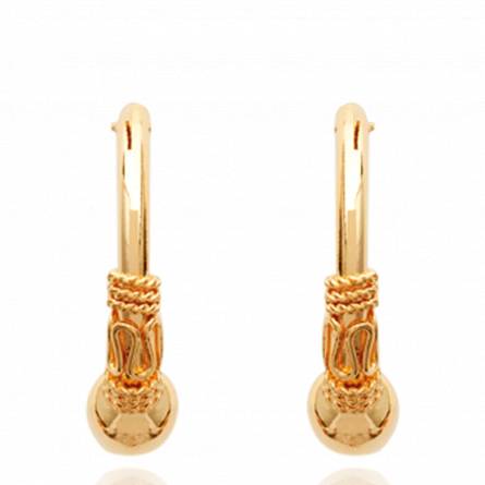 Woman gold plated creoles earring