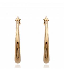 Woman gold plated creoles yellow earring