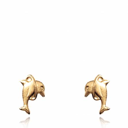 Woman gold plated Dauphin earring