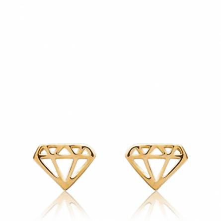 Woman gold plated Diamant Bee  yellow earring