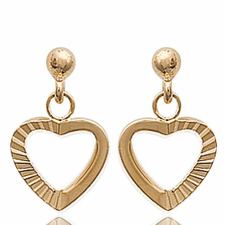 Woman gold plated Envolés hearts earring