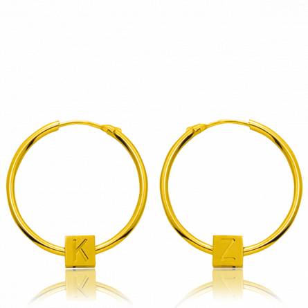 Woman gold plated Ereti 3 cm cubes earring