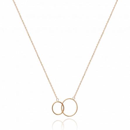 Woman gold plated Evalyn circular necklace