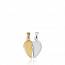 Woman gold plated  Fendu Lisse bi-color hearts pendant mini