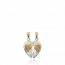 Woman gold plated  Fendu Visages hearts pendant mini