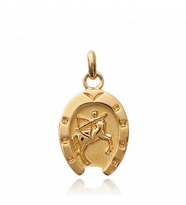 Woman gold plated fer-à-cheval pendant