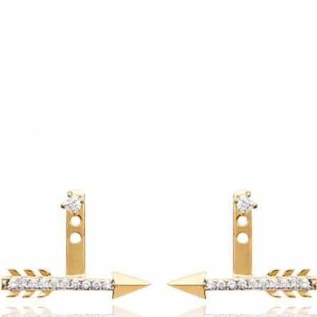 Woman gold plated Gemma yellow earring