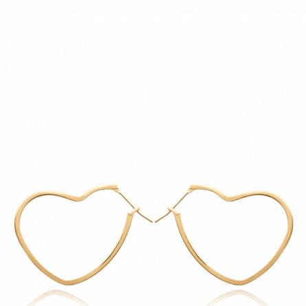 Woman gold plated hearts earring