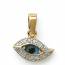 Woman gold plated  illuminé blue pendant mini