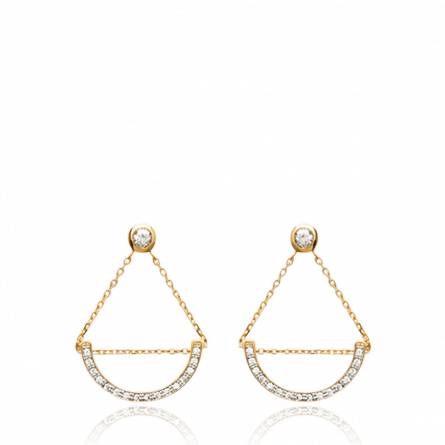 Woman gold plated Laurel earring