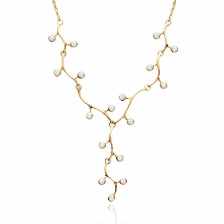Woman gold plated Myrtille yellow necklace