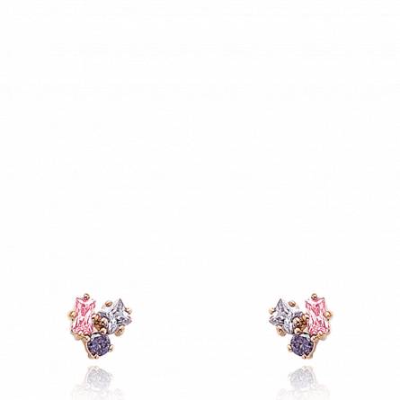 Woman gold plated  Nysea pink earring