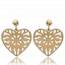 Woman gold plated Perçant hearts earring mini