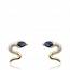 Woman gold plated Serpenté blue earring mini