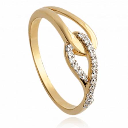 Woman gold plated  tendre croisement ring