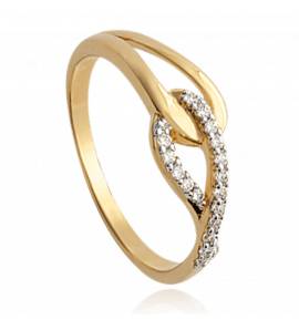 Woman gold plated  tendre croisement ring
