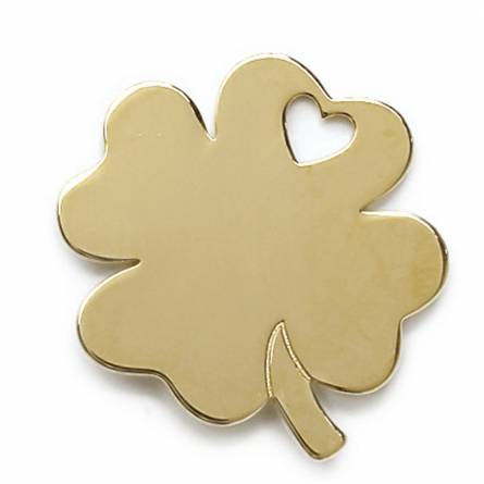 Woman gold plated Trefle mézières hearts pendant