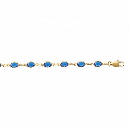 Woman gold plated Tutti frutti 1 blue necklace