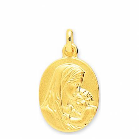 Woman gold Vierge Marie et son enfant Jésus medaillon pendant