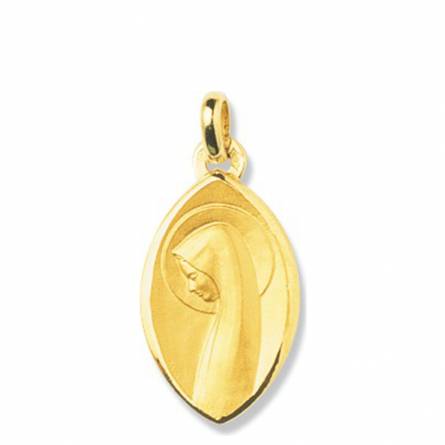 Woman gold Vierge Marie Profilée medaillon pendant