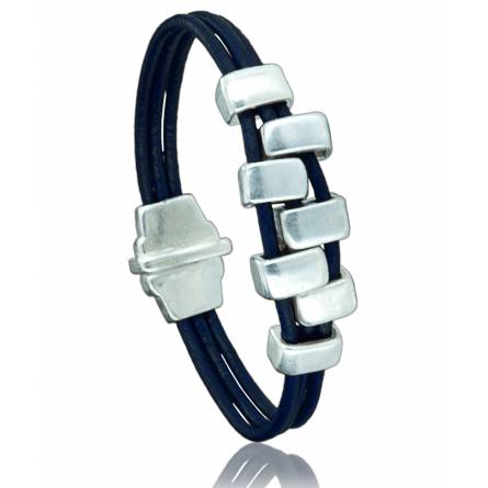Woman leather Canazei  blue bracelet