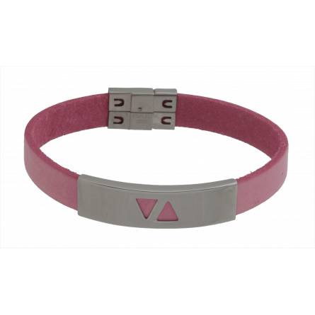 Woman leather Enéa pink bracelet