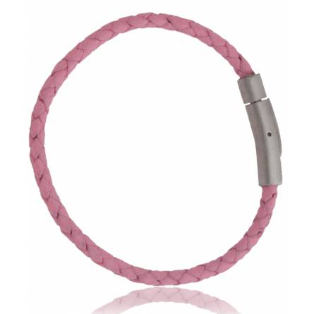 Woman leather Fino pink bracelet