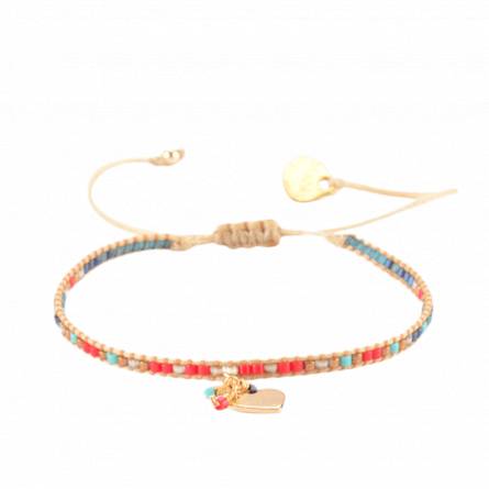 Woman pearl Row Heart multicolour bracelet