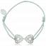 Woman rhodium alloy Ducatys green bracelet mini