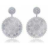 Woman rhodium alloy Fanar circular earring