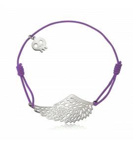 Woman rhodium alloy Libertad lace purple bracelet