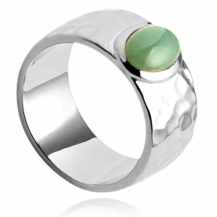 Woman silver Abbey green ring