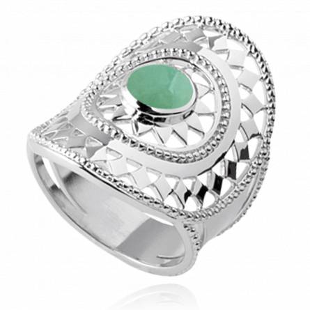 Woman silver Abbie green ring