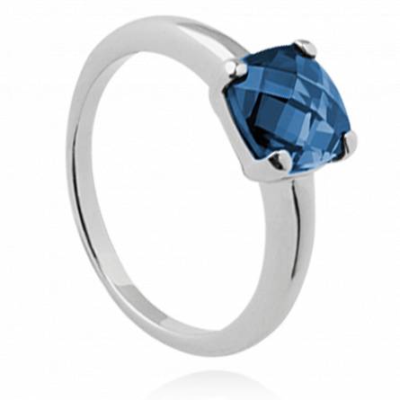 Woman silver Abelone blue ring