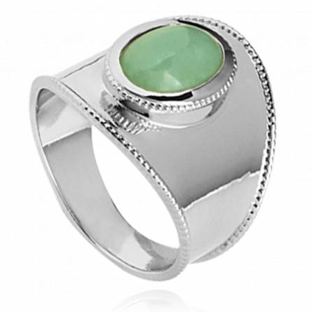 Woman silver Abishag green ring