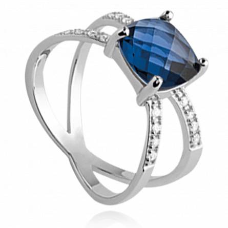 Woman silver Adalheid blue ring