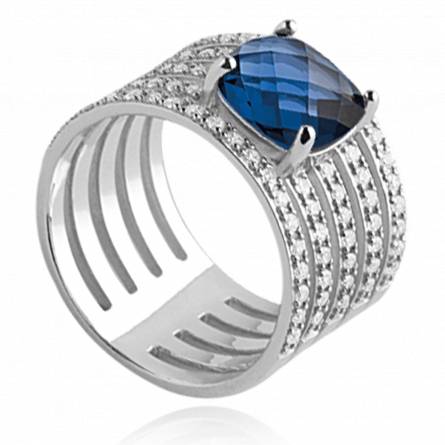 Woman silver Adara blue ring