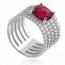 Woman silver Adara red ring mini