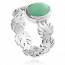 Woman silver Adelle green ring mini