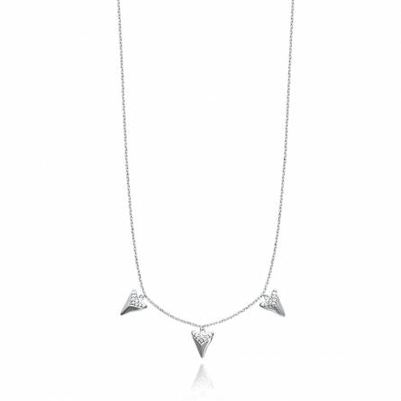 Woman silver Adelphe triangles necklace